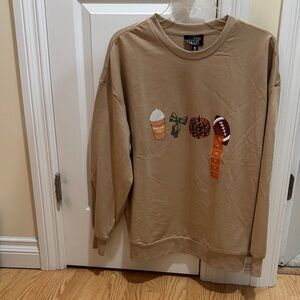 Fall Tan Graphic Sweater